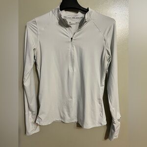 Under Armour Run Womens Light Gray Running Long Sleeve 1/3 Zip Pullover M